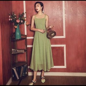 Light green, pleated summer dress